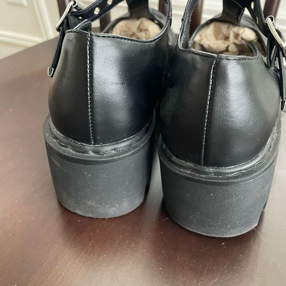 Lamoda ASOS Blossom Lug Sole T Strap Mary Jane Black 8 - Picture 4 of 8